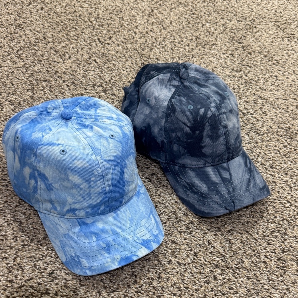 Womens Blue Tie-Dye Baseball Cap - Casual Sun Hat